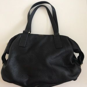 Fossil black satchel bag